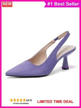 Suede Slingback Kitten Heel Closed Toe Dress Pumps